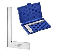 sourcing map Machinist Square 160mm x 100mm x 7.5mm Carbon Steel Engineer Square Precision Woodworking 90 Degree Right Angle Ruler with Wide Seat for Precision Layout and Measurement, Silver