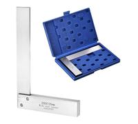 sourcing map Machinist Square 200mm x 125mm x 14.5mm Carbon Steel Engineer Square Precision Woodworking 90 Degree Right Angle Ruler with Wide Seat for Precision Layout and Measurement, Silver