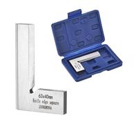 sourcing map Machinist Square 63mm x 40mm x 5.5mm Carbon Steel Engineer Square Precision Woodworking 90 Degree Right Angle Ruler with Wide Seat for Precision Layout and Measurement, Silver