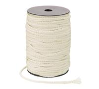 sourcing map Macrame Cord 5mm x 90m Handmade Natural Cotton Rope, 8 Strand Twisted Braided Rope Cord for Plant Hanger Wall Hanging Dream Catcher Crafts Home Decoration, White