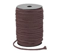 sourcing map Macrame Cord 5mm x 90m Handmade Natural Cotton Rope, 8 Strand Twisted Braided Rope Cord for Plant Hanger Wall Hanging Dream Catcher Crafts Home Decoration, Dark Brown