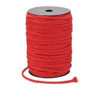 sourcing map Macrame Cord 5mm x 90m Handmade Natural Cotton Rope, 8 Strand Twisted Braided Rope Cord for Plant Hanger Wall Hanging Dream Catcher Crafts Home Decoration, Red