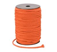 sourcing map Macrame Cord 5mm x 90m Handmade Natural Cotton Rope, 8 Strand Twisted Braided Rope Cord for Plant Hanger Wall Hanging Dream Catcher Crafts Home Decoration, Orange