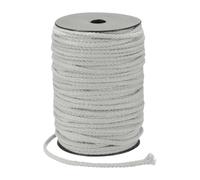 sourcing map Macrame Cord 5mm x 90m Handmade Natural Cotton Rope, 8 Strand Twisted Braided Rope Cord for Plant Hanger Wall Hanging Dream Catcher Crafts Home Decoration, Light Gray