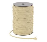 sourcing map Macrame Cord 5mm x 90m Handmade Natural Cotton Rope, 8 Strand Twisted Braided Rope Cord for Plant Hanger Wall Hanging Dream Catcher Crafts Home Decoration, Khaki