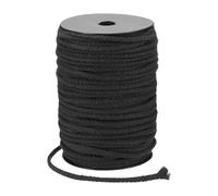 sourcing map Macrame Cord 5mm x 90m Handmade Natural Cotton Rope, 8 Strand Twisted Braided Rope Cord for Plant Hanger Wall Hanging Dream Catcher Crafts Home Decoration, Black