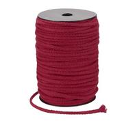 sourcing map Macrame Cord 5mm x 90m Handmade Natural Cotton Rope, 8 Strand Twisted Braided Rope Cord for Plant Hanger Wall Hanging Dream Catcher Crafts Home Decoration, Dark Red