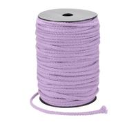 sourcing map Macrame Cord 5mm x 90m Handmade Natural Cotton Rope, 8 Strand Twisted Braided Rope Cord for Plant Hanger Wall Hanging Dream Catcher Crafts Home Decoration, Light Purple