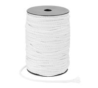 sourcing map Macrame Cord 5mm x 90m Handmade Natural Cotton Rope, 8 Strand Twisted Braided Rope Cord for Plant Hanger Wall Hanging Dream Catcher Crafts Home Decoration, Light White