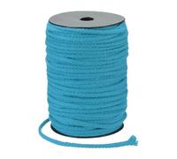 sourcing map Macrame Cord 5mm x 90m Handmade Natural Cotton Rope, 8 Strand Twisted Braided Rope Cord for Plant Hanger Wall Hanging Dream Catcher Crafts Home Decoration, Blue