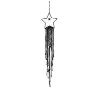 sourcing map Macrame Dream Catchers, Black Handmade Star Design Woven Cotton Dream Catcher Wall Hanging for Home Bedroom Decoration Ornament Craft Gift