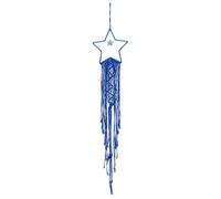 sourcing map Macrame Dream Catchers, Dark Blue Handmade Star Design Woven Cotton Dream Catcher Wall Hanging for Home Bedroom Decoration Ornament Craft Gift