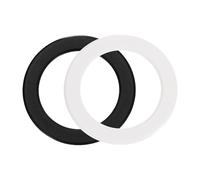 sourcing map Magnetic Adapter Ring, 2Pcs Magnetic Sticker Ring ABS Universal Magnet Wireless Charging Conversion Kit for Mobile Phone Case Wireless Charger, Black, White