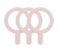 sourcing map Magnetic Adapter Ring, 3Pcs Magnetic Sticker Ring Leather Universal Magnet Wireless Charging Conversion Kit for Mobile Phone Case Wireless Charger, Pink