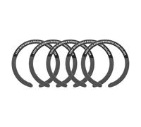 sourcing map Magnetic Adapter Ring, 5Pcs Magnetic Sticker Ring C-Shape Metal Universal Magnet Wireless Charging Conversion Kit for Mobile Phone Case Wireless Charger, Black