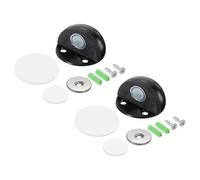 sourcing map Magnetic Door Stopper Catch, 2pcs Stainless Steel Floor Mount Door Stops Magnets Door Holder with Self Adhesive and Screws, Black