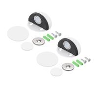 sourcing map Magnetic Door Stopper Catch, 2pcs Stainless Steel Floor Mount Door Stops Magnets Door Holder with Self Adhesive and Screws, White