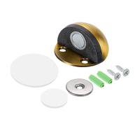 sourcing map Magnetic Door Stopper Catch, Stainless Steel Floor Mount Door Stops Magnets Door Holder with Self Adhesive and Screws, Brass Tone