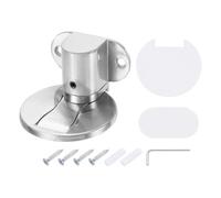 sourcing map Magnetic Door Stopper, Silent Magnetic Floor Door Stop, Adjustable Floor Door Catch with Adhesive Tape and Screws Shock Absorbing for Bedroom Office Bathroom, Silver