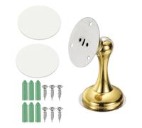 sourcing map Magnetic Door Stopper, Stainless Steel Heavy Duty Door Holder, No Drilling Doors Knob Wall Protector with Self-AdhesiveTapes and Screws for Home Office Wall Floor Mounting, Gold