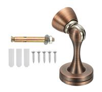 sourcing map Magnetic Door Stopper, Zinc Alloy Door Catch Holder, Doors Knob Wall Protector with Screws for Home Office Wall Floor Mounting, Red Bronze