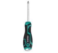 sourcing map Magnetic Phillips Screwdriver PH2 x 100mm S2 Steel Go-Thru Cross Screwdrivers with Striking Cap for Industry and Automobile Repair