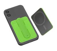 sourcing map Magnetic Phone Card Holder, Strongest Silicone Magnetic Wallet Cards Holder Mount with Card Slot for Cellphone, Green