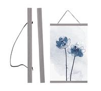 sourcing map Magnetic Poster Hanger Frame, 12" Wood Artwork Print Poster Hanger Frame Wooden Magnet Canvas for Prints Scroll Wall Art Photos Pictures Maps, Silver Gray