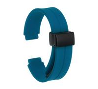 sourcing map Magnetic Silicone Watch Band 12mm Quick Release Soft Rubber Waterproof Replacement Watch Strap with Black Metal Folding Buckle for Men and Women, Sky Blue