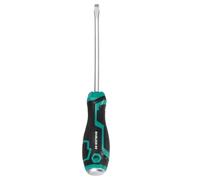 sourcing map Magnetic Slotted Screwdriver SL6 x 150mm S2 Steel | Go-thru Flat Screwdrivers with Striking Cap for Industry and Automobile Repair