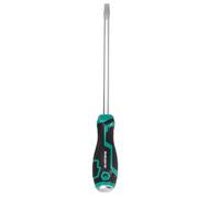 sourcing map Magnetic Slotted Screwdriver SL8 x 200mm S2 Steel Go-Thru Flat Screwdrivers with Striking Cap for Industry and Automobile Repair