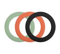 sourcing map Magnetic Sticker Ring, 3 Pcs Universal Magnetic Adapter Ring Leather Magnet Wireless Charging Conversion Kit for Mobile Phone Case Wireless Charger, Black/Orange/Light Green