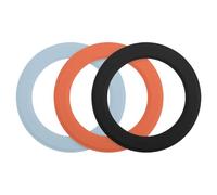 sourcing map Magnetic Sticker Ring, 3 Pcs Universal Magnetic Adapter Ring Leather Magnet Wireless Charging Conversion Kit for Mobile Phone Case Wireless Charger, Black/Orange/Blue