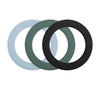 sourcing map Magnetic Sticker Ring, 3 Pcs Universal Magnetic Adapter Ring Leather Magnet Wireless Charging Conversion Kit for Mobile Phone Case Wireless Charger, Blue/Black/Green