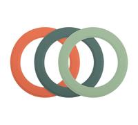 sourcing map Magnetic Sticker Ring, 3 Pcs Universal Magnetic Adapter Ring Leather Magnet Wireless Charging Conversion Kit for Mobile Phone Case Wireless Charger, Green/Light Green/Orange