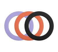 sourcing map Magnetic Sticker Ring, 3 Pcs Universal Magnetic Adapter Ring Leather Magnet Wireless Charging Conversion Kit for Mobile Phone Case Wireless Charger, Black/Orange/Purple