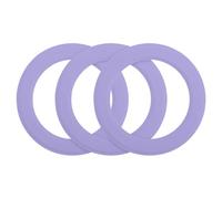 sourcing map Magnetic Sticker Ring, 3 Pcs Universal Magnetic Adapter Ring Leather Magnet Wireless Charging Conversion Kit for Mobile Phone Case Wireless Charger, Purple