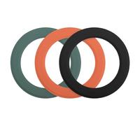 sourcing map Magnetic Sticker Ring, 3 Pcs Universal Magnetic Adapter Ring Leather Magnet Wireless Charging Conversion Kit for Mobile Phone Case Wireless Charger, Black/Orange/Green