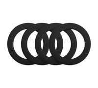 sourcing map Magnetic Sticker Ring, 4Pcs Universal Magnetic Adapter Ring Leather Magnet Wireless Charging Conversion Kit for Mobile Phone Case Wireless Charger (Black)