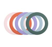 sourcing map Magnetic Sticker Ring, 5Pcs Universal Magnetic Adapter Ring Leather Magnet Wireless Charging Conversion Kit for Mobile Phone Case Wireless Charger (Orange+Pink+Purple+Blue+Green)