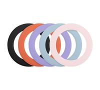 sourcing map Magnetic Sticker Ring, 5Pcs Universal Magnetic Adapter Ring Leather Magnet Wireless Charging Conversion Kit for Mobile Phone Case Wireless Charger (Black+Orange+Pink+Purple+Blue)