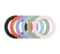 sourcing map Magnetic Sticker Ring, 6 Pcs Universal Magnetic Adapter Ring Leather Magnet Wireless Charging Conversion Kit for Mobile Phone Case, Black/Orange/Pink/Purple/Blue/Light Green