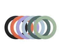 sourcing map Magnetic Sticker Ring, 6 Pcs Universal Magnetic Adapter Ring Leather Magnet Wireless Charging Conversion Kit for Mobile Phone Case, Black/Orange/Purple/Blue/Green/Light Green