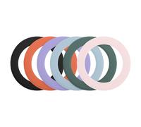 sourcing map Magnetic Sticker Ring, 6 Pcs Universal Magnetic Adapter Ring Leather Magnet Wireless Charging Conversion Kit for Mobile Phone Case, Black/Orange/Purple/Blue/Green/Pink