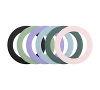 sourcing map Magnetic Sticker Ring, 6 Pcs Universal Magnetic Adapter Ring Leather Magnet Wireless Charging Conversion Kit for Mobile Phone Case, Light Green/Green/Pink/Purple/Blue/Black
