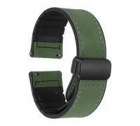 sourcing map Magnetic Watch Band, 22mm Microfiber Leather Matte Quick Release Sport Watch Band Replacement Straps with Magnet Buckle for Men Women, Green