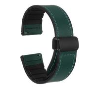 sourcing map Magnetic Watch Band, 22mm Microfiber Leather Polished Quick Release Sport Watch Band Replacement Straps with Magnet Buckle for Men Women, Green
