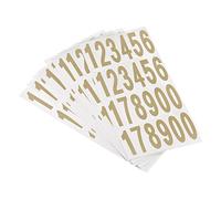 sourcing map Mailbox Numbers Sticker Label Number Self Adhesive PVC Vinyl Label Gold Tone 76x25mm for Mailbox Signs, Pack of 10