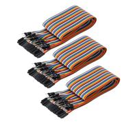 sourcing map Male to Female 40Pin Breadboard Jumper Wire 2.54mm Pitch Ribbon Cable 50cm Long Electronics Breadboard Ribbon Cables for Breadboard Electronic Projects Pack of 3
