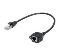 sourcing map Male to Female 5e Network Cable Extension Wire M3 20CM Length Waterproof for Home Office Networks with Ears